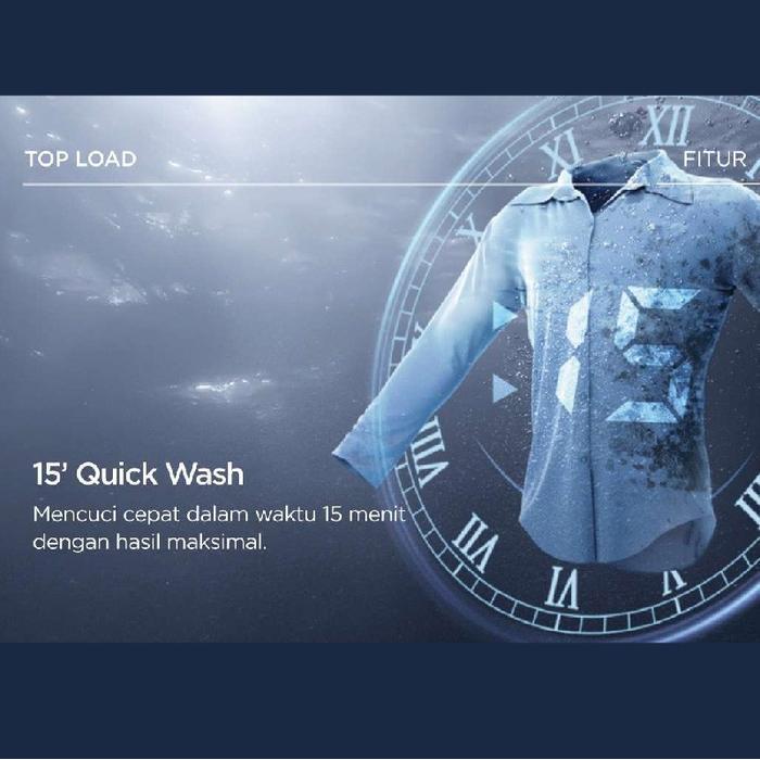 MIDEA Mesin Cuci Top Load 7.5Kg MA100W75 1 Tabung