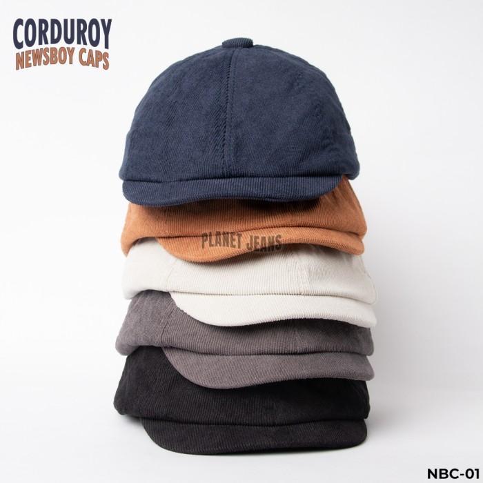 Topi Newsboy Corduroy Old Money Flat Cap Baret - Nbc01 Planet Jeans