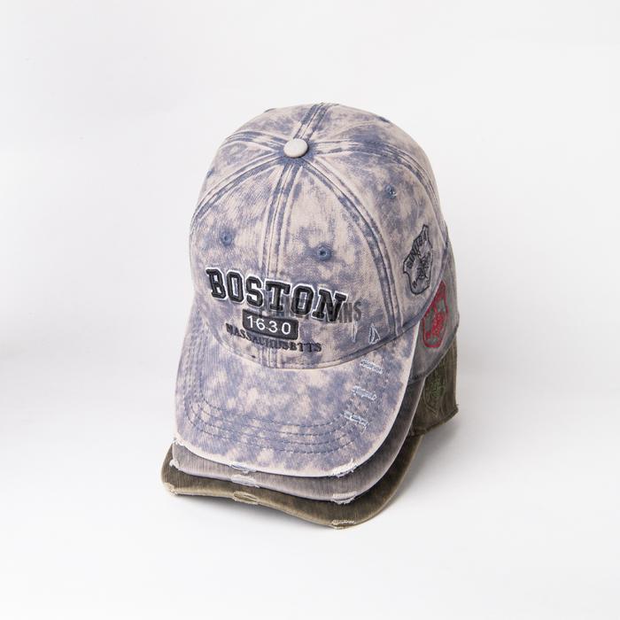 Planet Jeans - Topi Baseball Denim Ripped Pria Wanita Unisex Aksen Robek Acid Washed Series Bc23