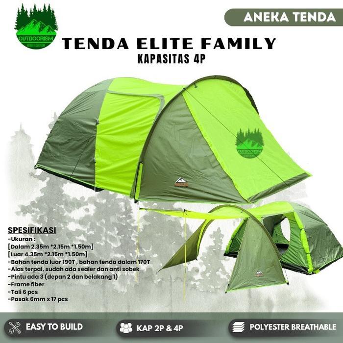 OUTDOORISM | Tenda Camping Outdoor Kapasitas 4 | TENDAKI Borneo 4 | Tenda Elite Alloy Kapasitas 3-4 