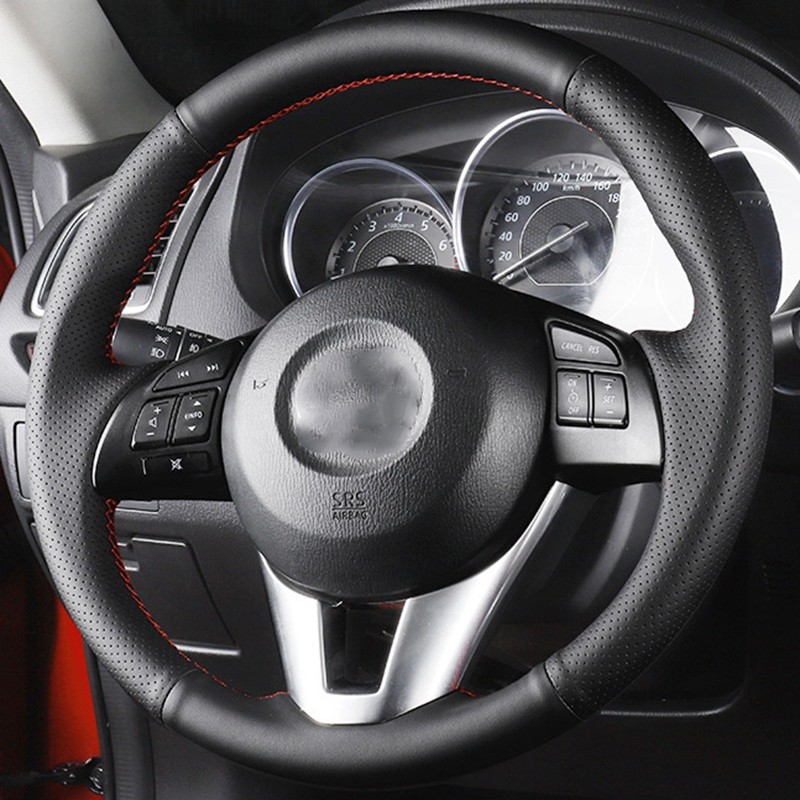 Customized Car Steering Wheel Cover Non-Slip Car Accessories For Mazda 3 Axela Mazda 6 Atenza Mazda 