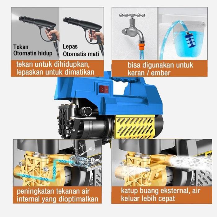 REAIM 600W MESIN CUCI MOBIL MOTOR MESIN STEAM JET CLEANER ALAT MESIN CUCI MOTOR MOBIL JET CLEANER