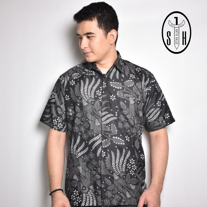 SULTAN HADI / BATIK / BATIK PRIA / BATIK LENGAN PENDEK / D.HITAM PDK
