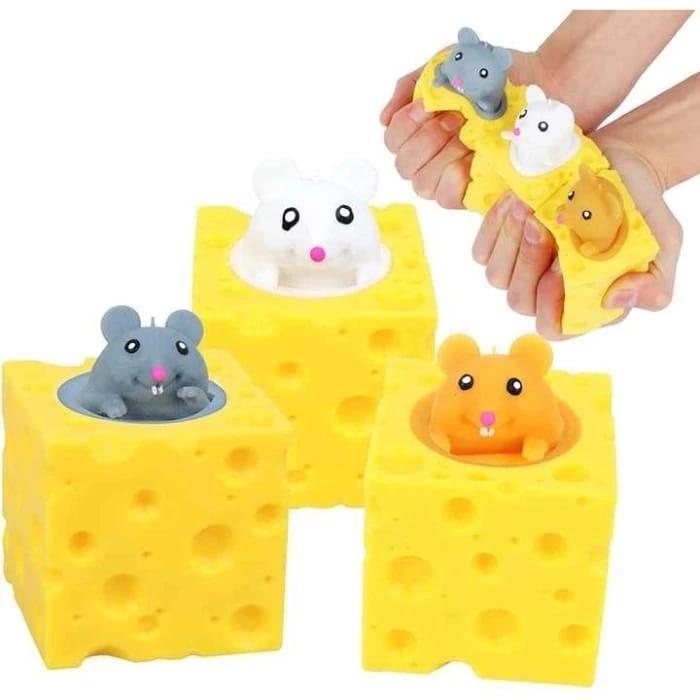 Mainan Pop it Squishy Karet Silikon / Mainan Squishy Mouse Squisi Tikus Keju Karet Silikon / Mainan