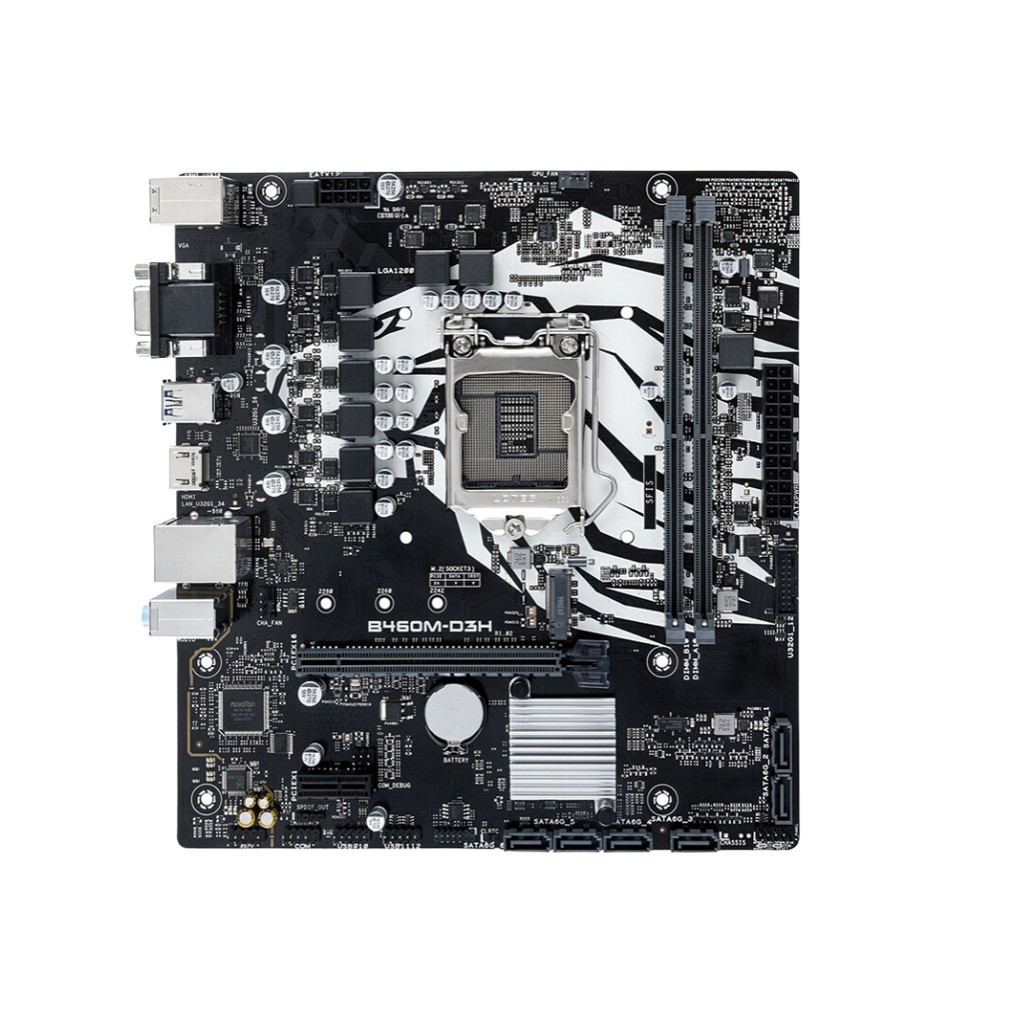 B460M-D3H LGA 1200 Motherboard Intel B460 2x DDR4 64GB M.2 Miro-ATX support i5-10400 i7-10700T