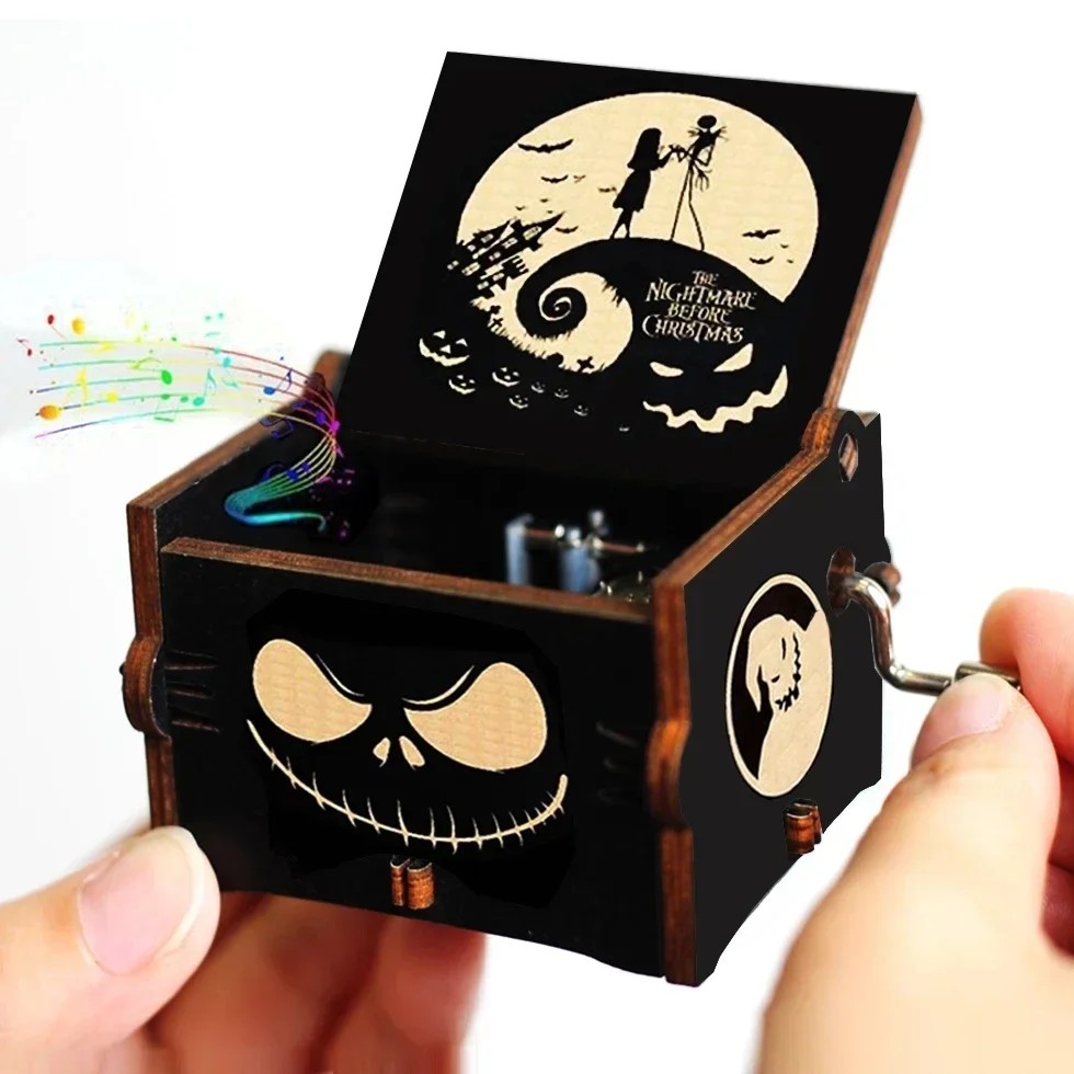 The Nightmare Before Christmas Wooden Music Box Hand Crank Nightmare Before Christmas Antique