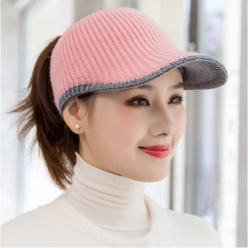 Caramel - Topi Senam Rajut Sport Wanita Outfit Olahraga Outdoor Anti Sinar Uv Warna Kuning Abu