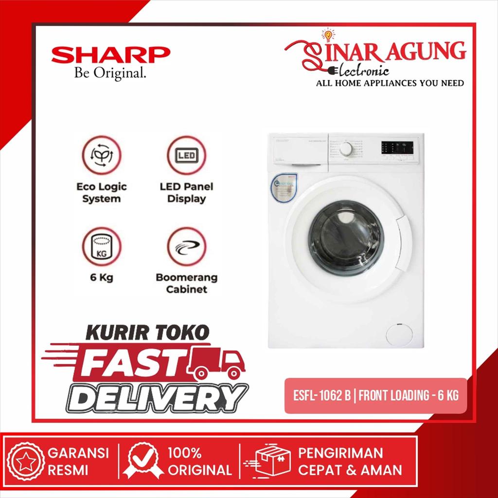 SHARP ESFL1062B / ESFL-1062 B MESIN CUCI FRONT LOADING - 6 KG