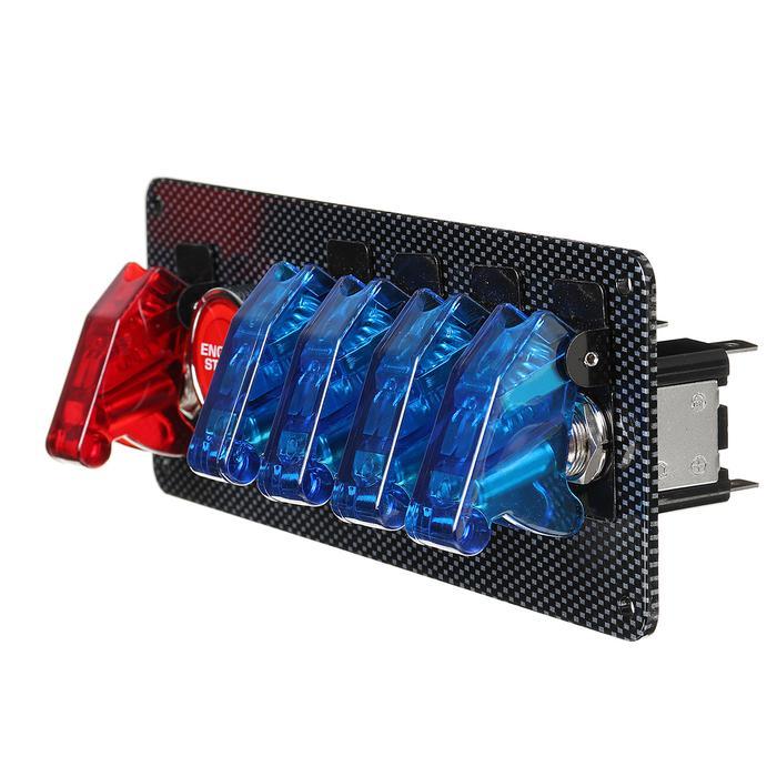 5 TOGGLE SWITCH BUTTON SWITCH PANEL 12V UNTUK PENGAPIAN MOBIL BALAP