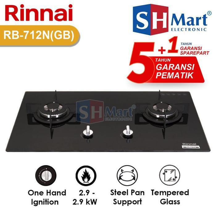 KOMPOR GAS TANAM 2 TUNGKU RINNAI RB-712N(GB) (MEDAN)