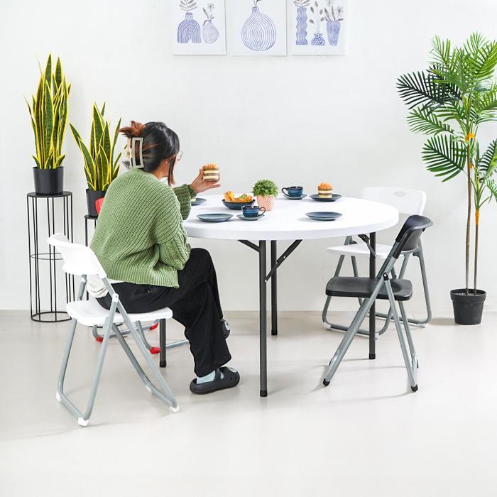 [WAKULLA] Dean Kursi Lipat Plastik Pp - Putih Bangku Lipat Tempat Duduk Portable Kursi Kemping