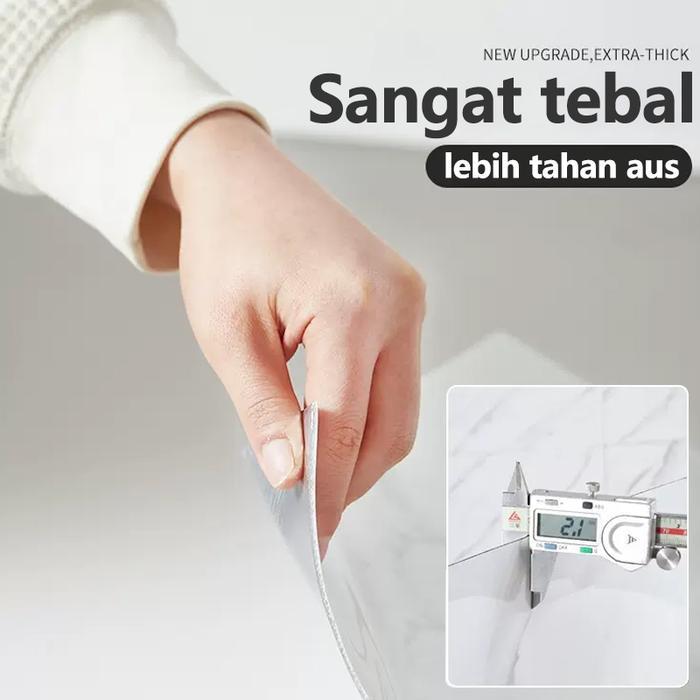 "New" Wallpaper Vinyl Kamar Mandi Anti Air Motif Marmer 30 x 60 cm Lantai Vinyl Marbel Granit Stiker