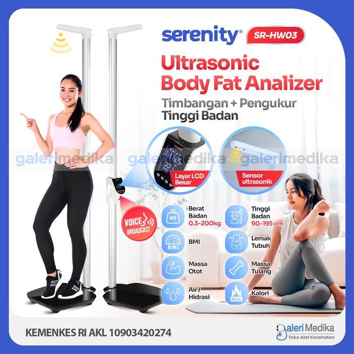 Serenity Sr-Hw03 Ultrasonic Timbangan Body Fat + Ukur Tinggi Badan