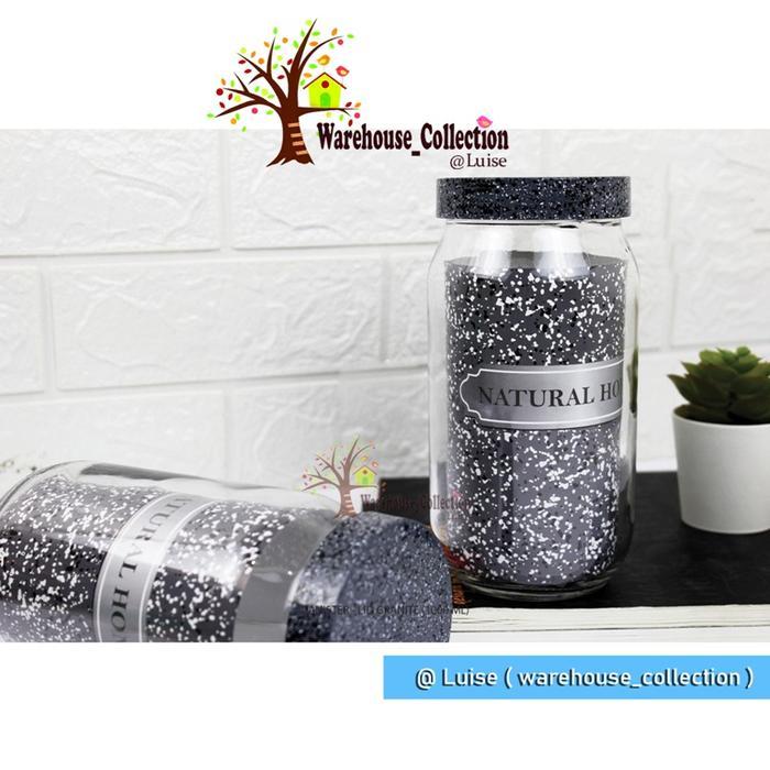 Toples Jar Kaca // Glass Jar 1000 Ml / 660Ml / 425Ml Tutup Plastik Lid Granite // Jar Bumbu //