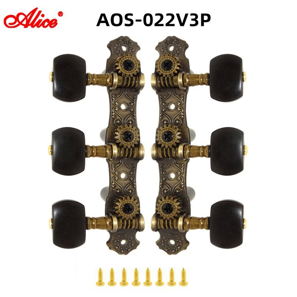 Best Price 2Pcs /Pair Alice AOS-022 Classical Guitar Machine Head 1:16 with Advanced Plating Strings