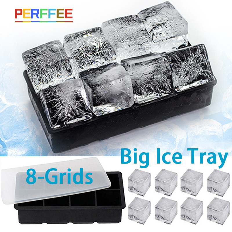 Ice Cube Tray Big Ice Tray Mold Silicone Ice Cube Tray Ice Cube Maker Ice Cream Tools 8 Grid Ice