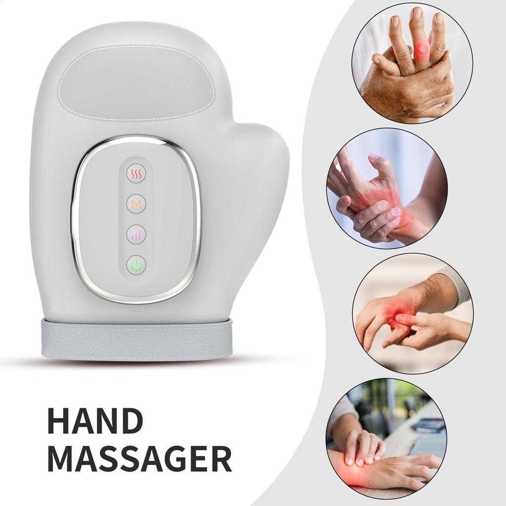 Hand Massager Heat Airba g Compression Carpal Tunnel Wrist Finger Palm Kneadin Massage Device with 3