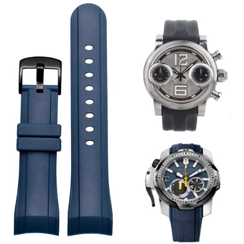 Fluororubber Watchband For Reef Tiger Rt Watch Band Greenham Graham Racing Chronograph Watch Strap