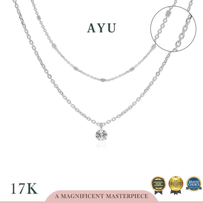 AYU Candy Pop Double Chain Necklace 17K White Gold