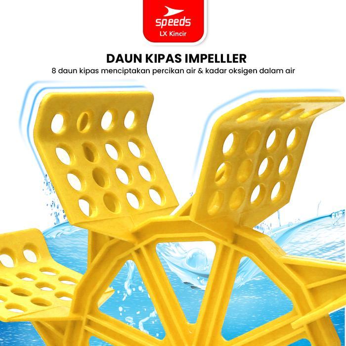 SPEEDS Kincir Air Tambak Impeller 8 Daun 66cm Cor Kolam Ikan Padat Pelampung Air Tambak Udang Water