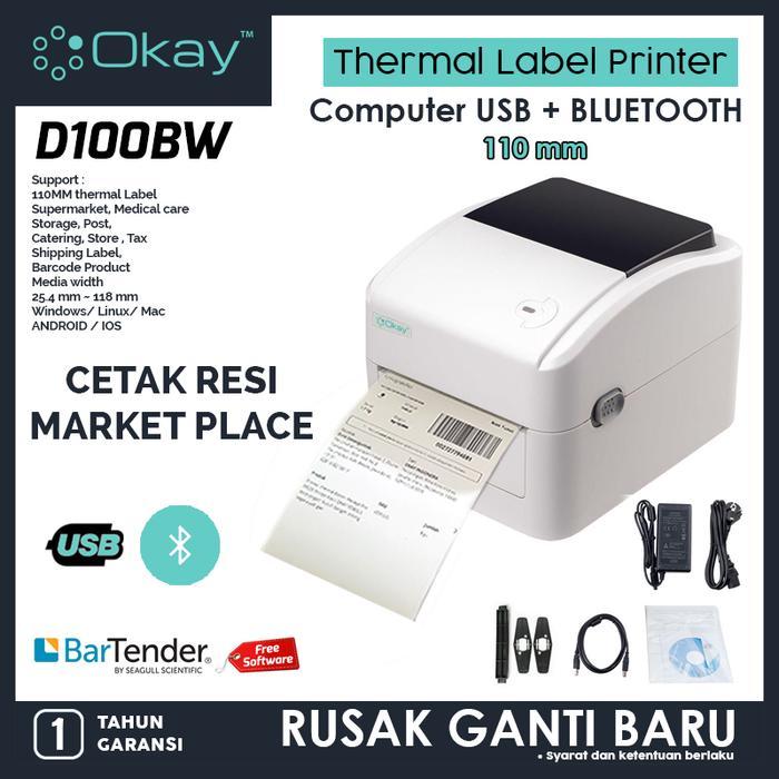Premium Printer Tiktok Printer Label Pengiriman Resi Barcode Thermal Label Pengiriman Sticker A6