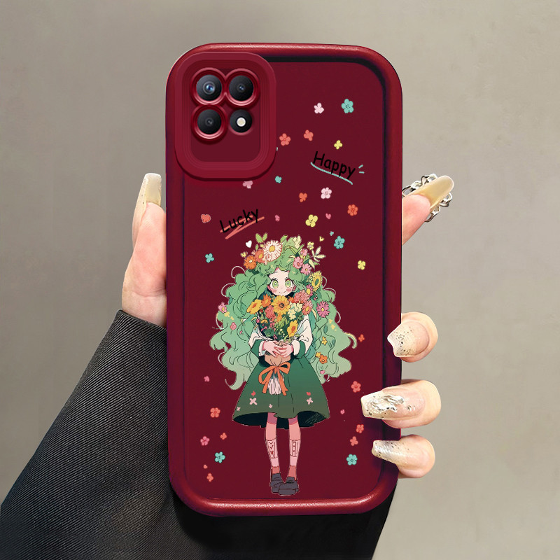 Casing Hp untuk Realme 8I Narzo 50 4G Case Gadis Peri Bunga series Phone Kesing silikon Cesing Softc