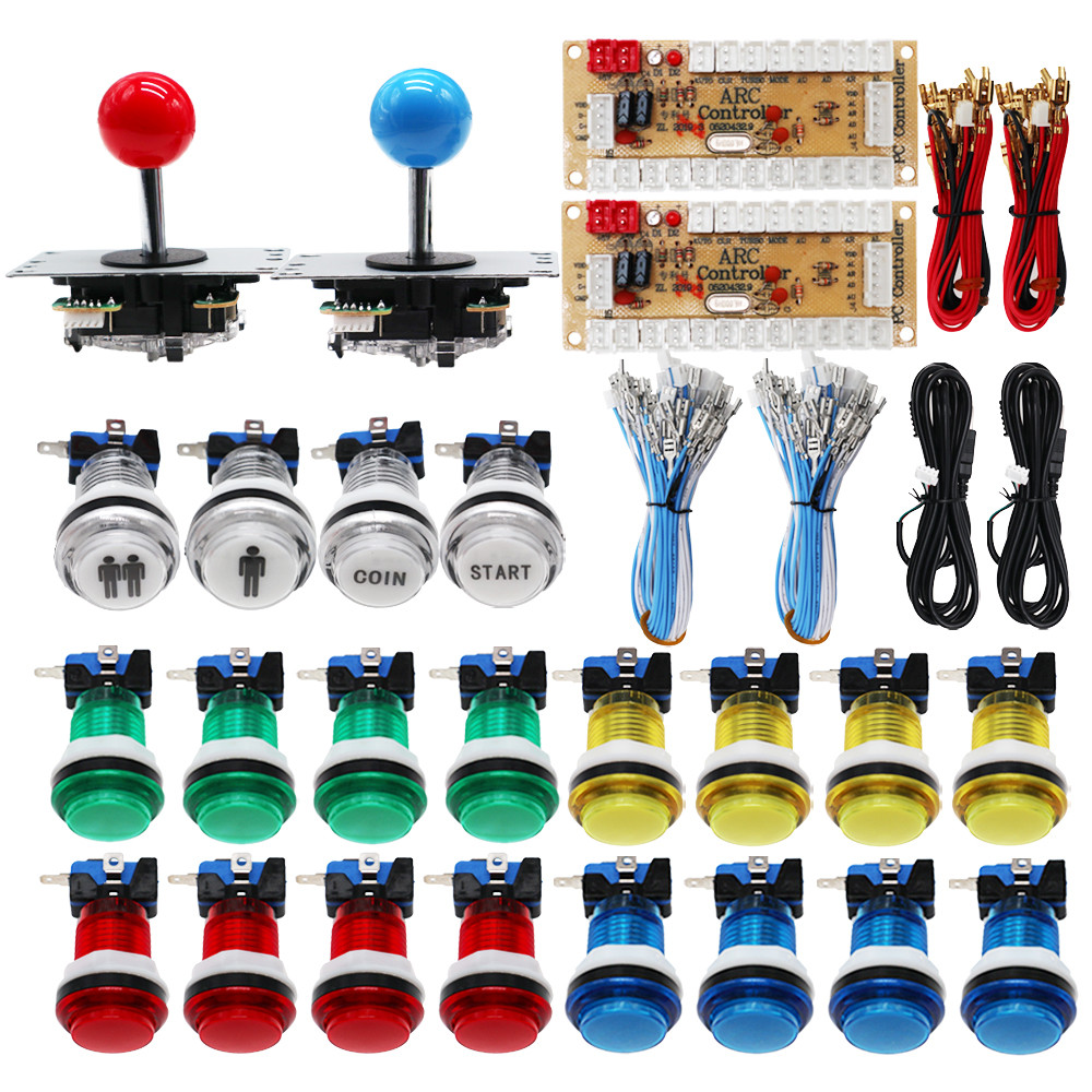 2 players Arcade Joystick Kit DIY Game Machine PC Raspberry Pi Arcade USB Zero Delay Board