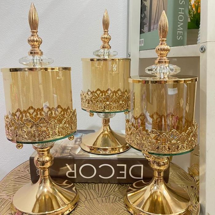 Toples Turki Gold/ Pajangan Toples Turki Set 3