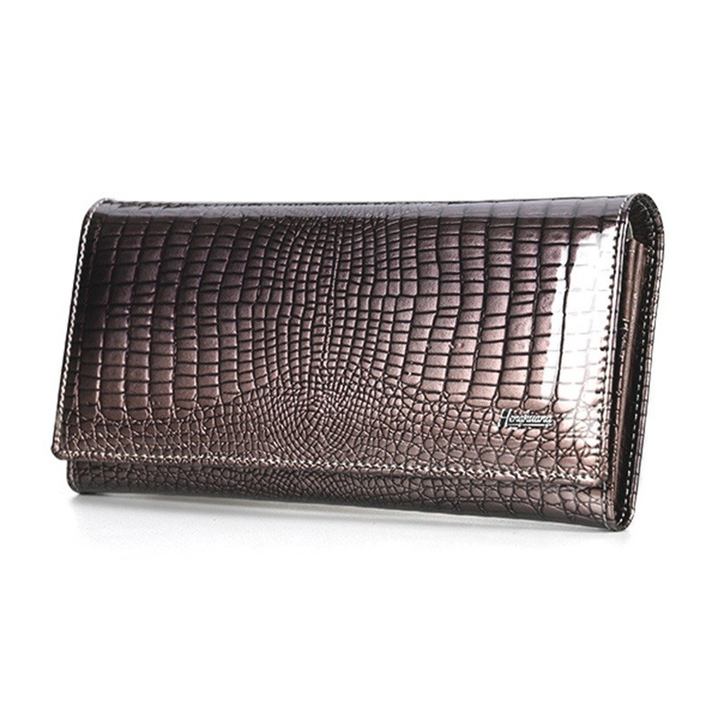 Genuine Leather Wallet Women Long Women's Leather Wallets Alligator Pattern Female Purse Luxury