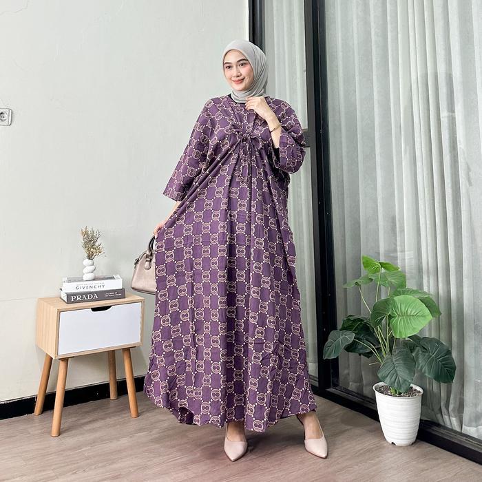 (BISA COD) Hadir gamis kaftan MISFALAH kain RAYON GRIED A tebal adem halus
