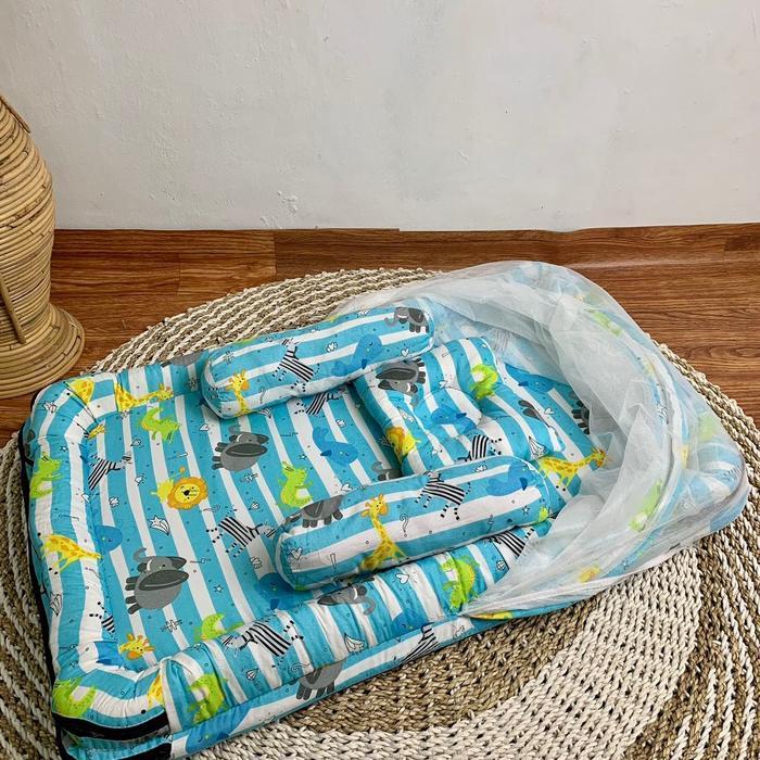 Promo Kasur Kelambu Kolam Bayi Set Baby Bantal Guling Cowok Cewek Model Motif Karakter Anak Merek