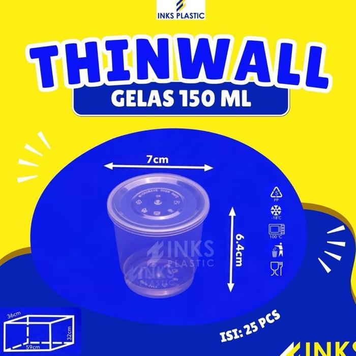 Thinwall 150Ml Gelas Cup Puding Mini 150 Ml (1000 Pcs)