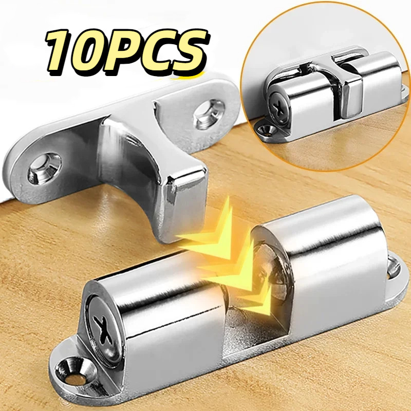 1/10PCS Furniture Door Ball Latch Brass Double Roller Spring Ball Catch Latches Cabinet Closet Door