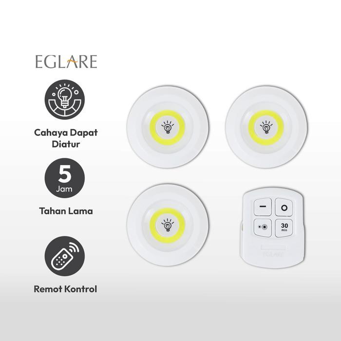 EGLARE SET 3 PCS LAMPU TIDUR PAC DENGAN REMOTE