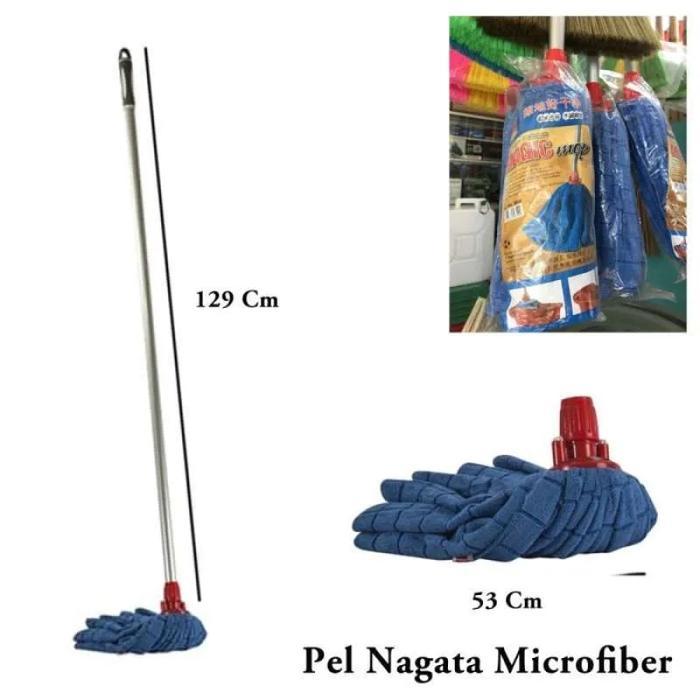 Pel Nagata Microfiber 5830 + Gagang Kain Lap Biru Alat Pel