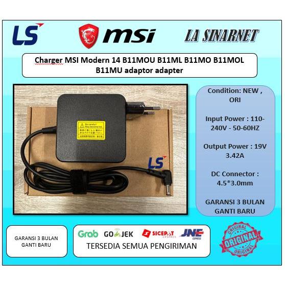 Charger MSI Modern 14 B11MOU B11ML B11MO B11MOL B11MU adaptor adapter
