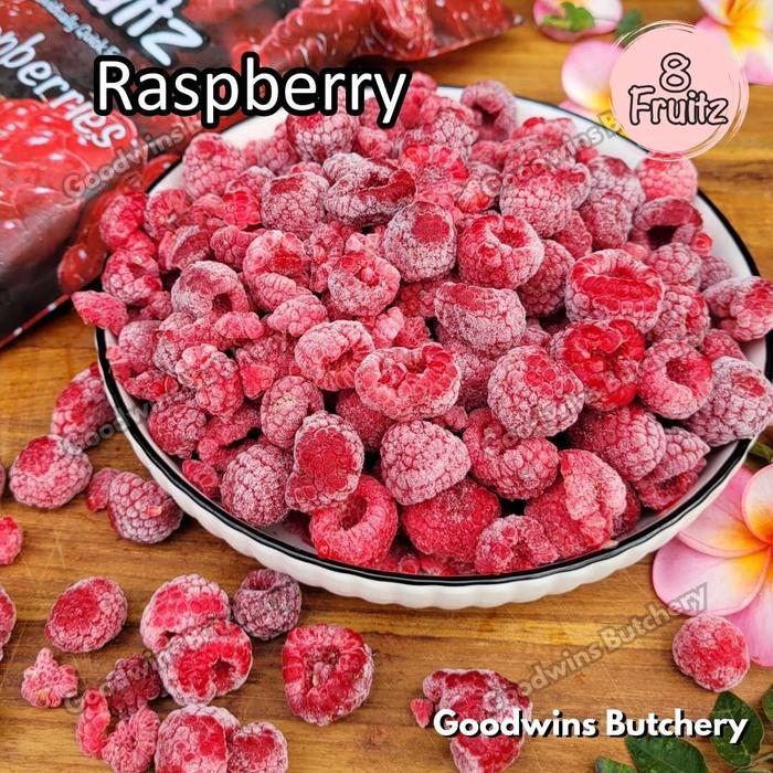 Frozen fruit IQF RASPBERRY 8Fruitz buah beku import 8 Fruitz RAPSBERRY 500g