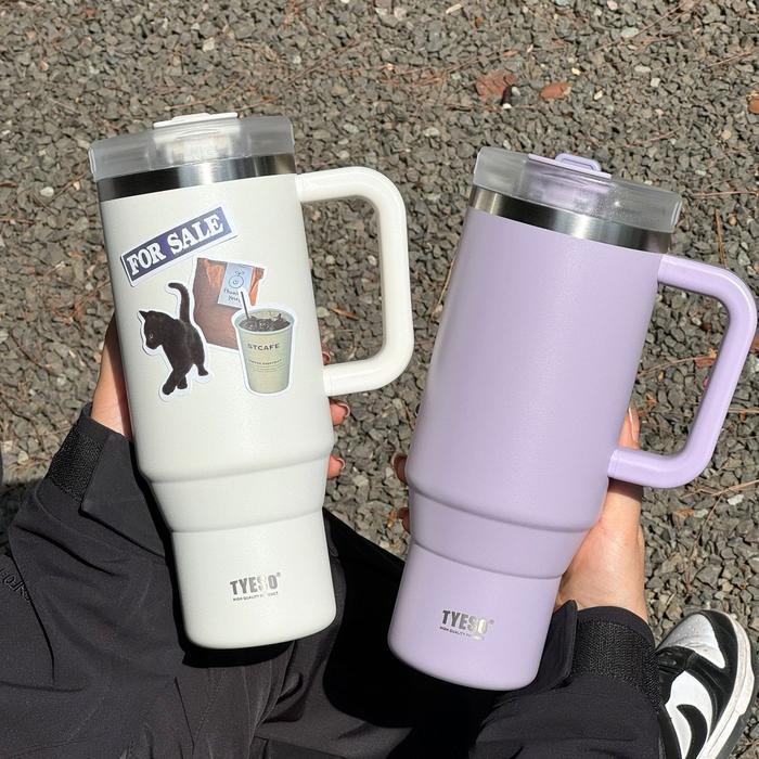 Tyeso Tumbler Gagang Stainless 1200ML / Tumbler Tyeso Ukuran Besar / Tyeso Tumbler Handle Portable
