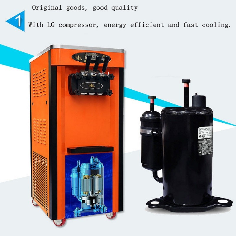 Three Flavors Gelato Making Machine Snow Ice Cream Maker Machine Frozen Yogurt Making Machine