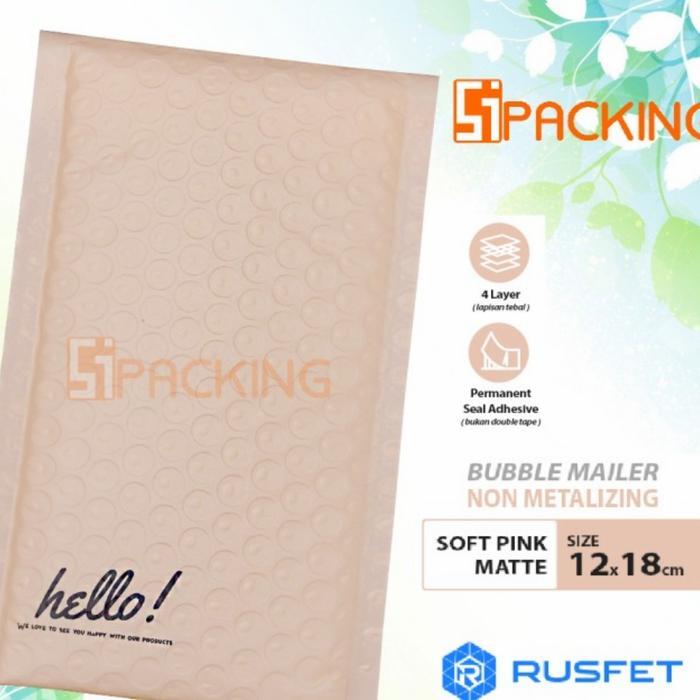 AMPLOP BUBBLE MAILER PINK BUBBLE WRAP ENVELOPE SOFT PINK RUSFET 12X18