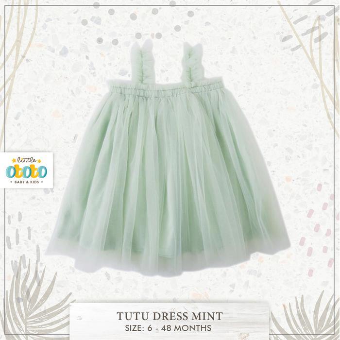 TerbaruBest Seller 0-4Th Dress Anak Pesta Tutu Mint Sage Green Hijau Pastel Import- Baju Baby Bayi
