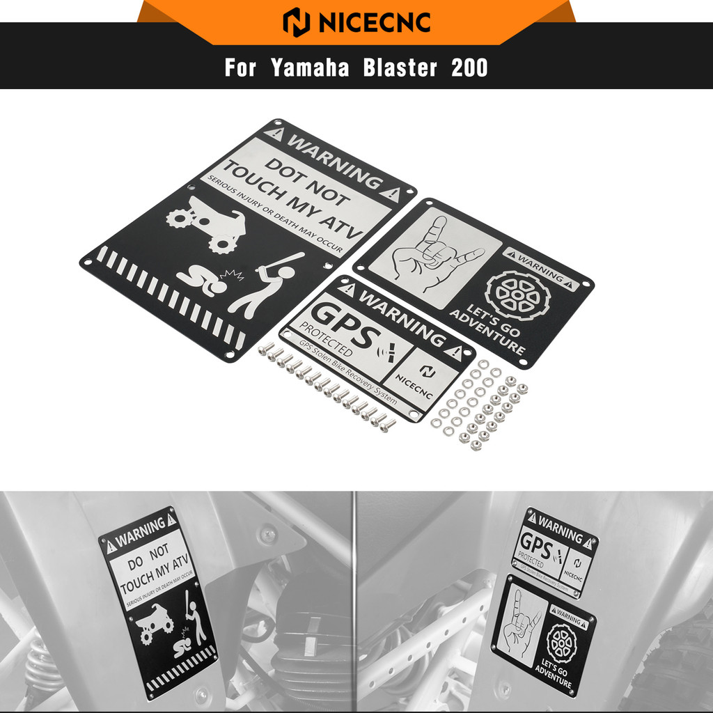 Terbaru For Yamaha Blaster 200 3PCS Fender Warning Tags Kit Danger Notice Safe ATV For Yamaha Blaste