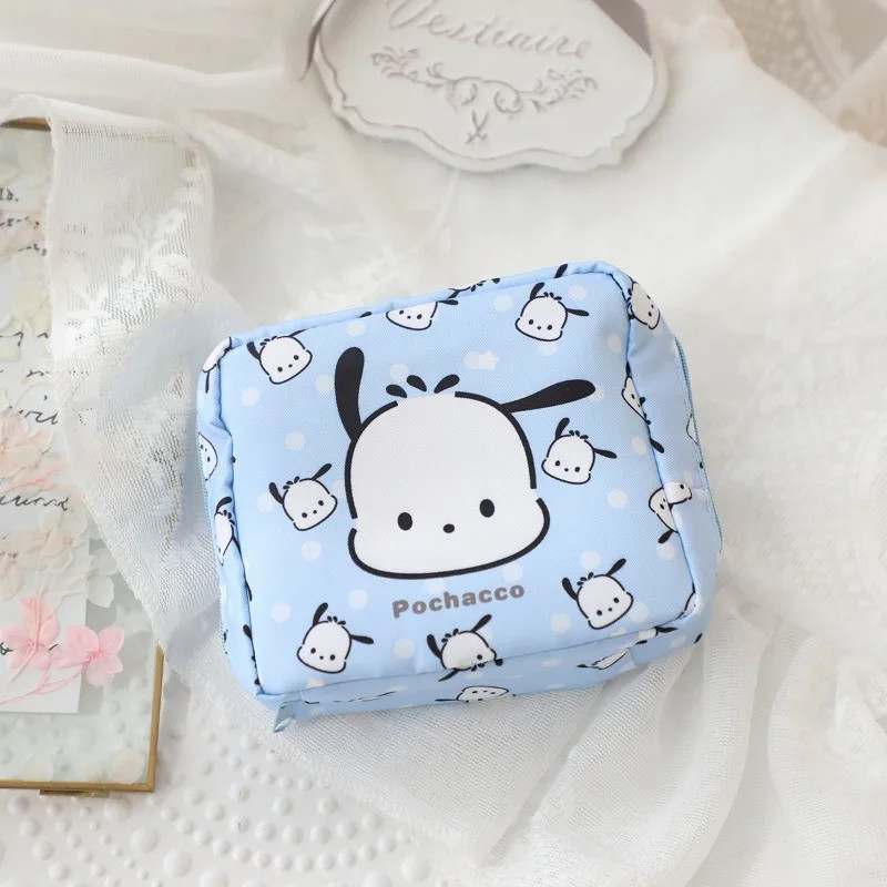 Sanrio Pochacco Menstrual Bag Cinnamoroll Cute Girly Heart Portable High Capa Sanitary Napkin