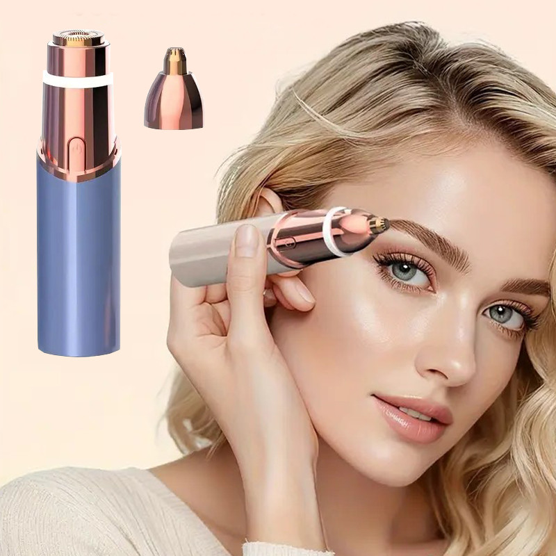 2-in-1 facial and eyebrow trimmer: a rechargeable painless facial eyebrow shaver for the face, lips,