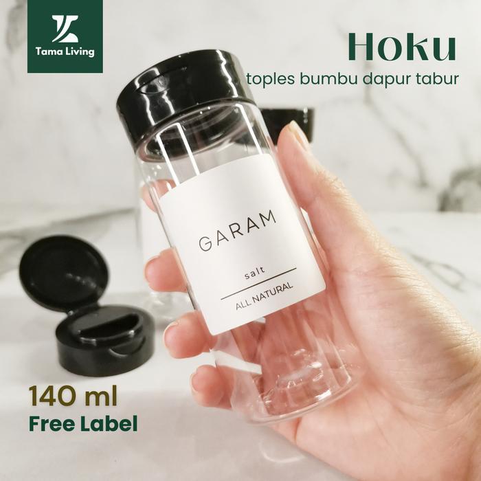 TAMA LIVING Hoku Toples Bumbu Dapur Tabur 140 ml Hitam Free Label Jar Bumbu Dapur Botol Bumbu Dapur