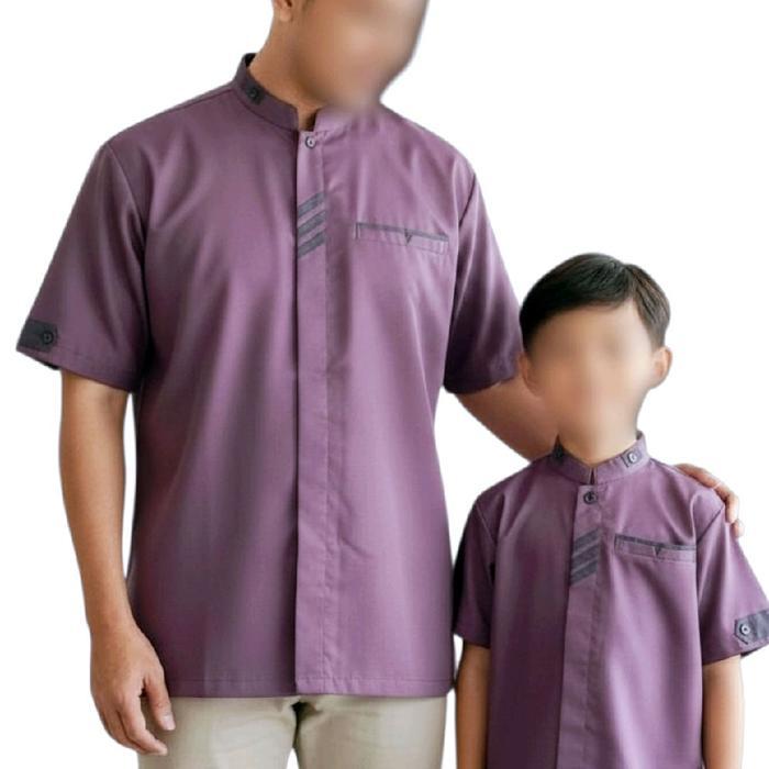 KOKO COUPLE AYAH ANAK WARNA UNGU LILAC Polos Katun Toyobo
