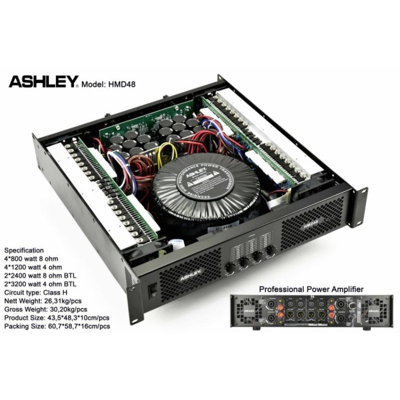 Power Ampli 4 Channel Ashley Hmd48 Hmd 48 Original