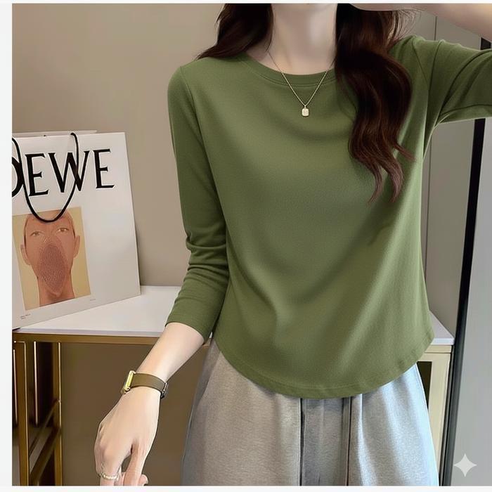Onyx Kaos Lengan Panjang Polos Wanita Oval / Atasan Wanita Lengan Panjang COD IS