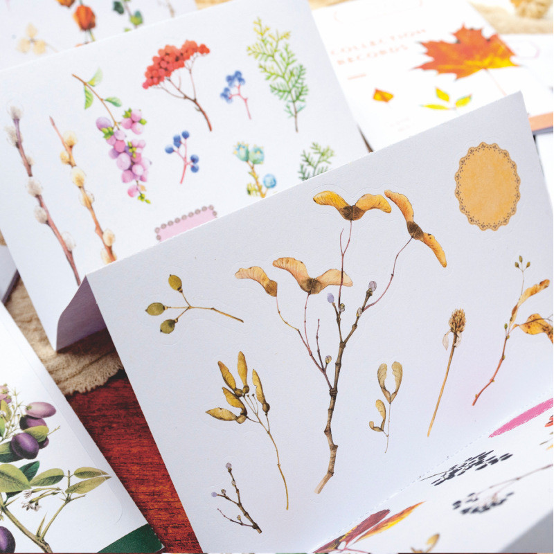 Flower Plant Diary Stickers Mushroom Strawberry Scrapbooking Korean Cute Japanese Washi Stickers Abl