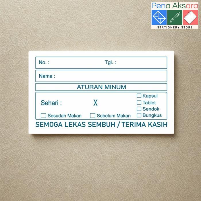 Isi 50 Pcs Stiker Label Obat / Etiket Sirup Stiker Penanda Botol Obat & Sirup Apotek